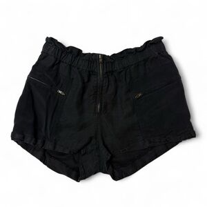 Wilfred Black Shorts Linen Blend Stretchable Cuffed Women Size 6